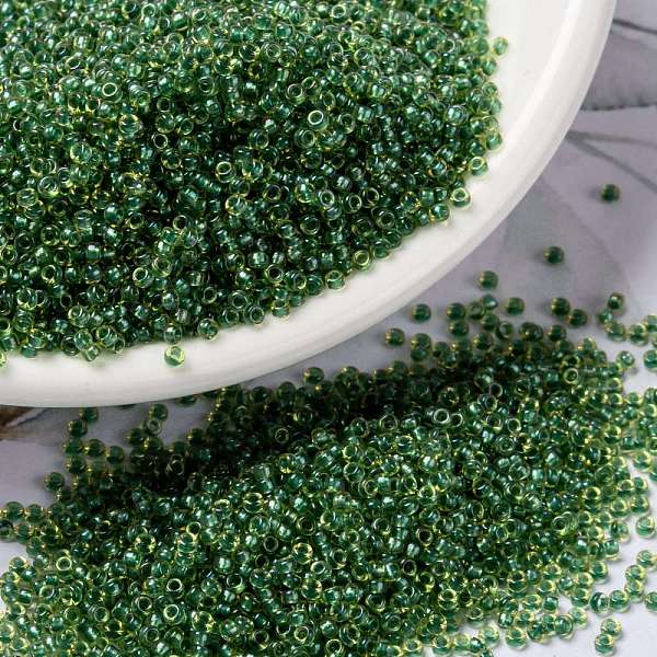 PandaHall MIYUKI Round Rocailles Beads, Japanese Seed Beads, 15/0, (RR375) Sparkling Green Lined Light Topaz Luster, 1.5mm, Hole: 0.7mm...
PandaHall MIYUKI Round Rocailles Beads, Japanese Seed Beads, 15/0, (RR375) Sparkling Green Lined Light Topaz Luster, 1.5mm, Hole: 0.7mm...