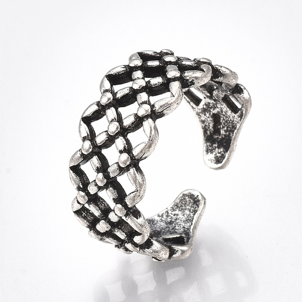 PandaHall Alloy Cuff Finger Rings, Wide Band Rings, Hollow, Antique Silver, Size 7, 17mm Alloy
PandaHall Alloy Cuff Finger Rings, Wide Band Rings, Hollow, Antique Silver, Size 7, 17mm Alloy