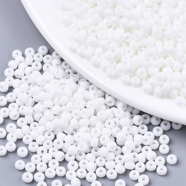 PandaHall Opaque Colours Glass Beads, Round, White, 4x3mm, Hole: 1mm, about 4500pcs/bag Glass Round White
PandaHall Opaque Colours Glass Beads, Round, White, 4x3mm, Hole: 1mm, about 4500pcs/bag Glass Round White