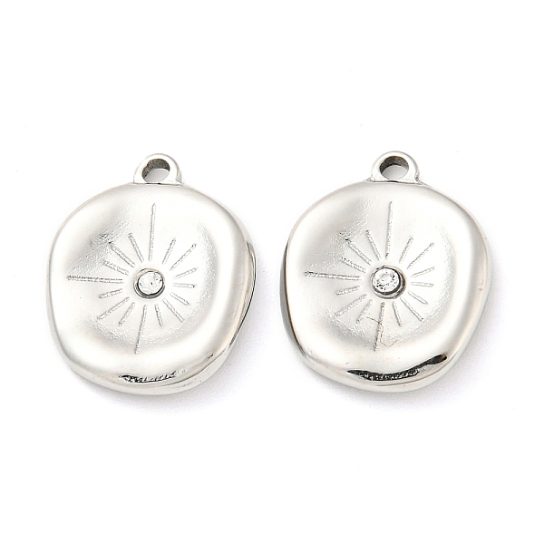 PandaHall 304 Stainless Steel Pendants, with Rhinestone, Flat Round with Sun, Stainless Steel Color, 16.5x13x2.5mm, Hole: 1.4mm Stainless..., Clear
PandaHall 304 Stainless Steel Pendants, with Rhinestone, Flat Round with Sun, Stainless Steel Color, 16.5x13x2.5mm, Hole: 1.4mm Stainless..., Clear