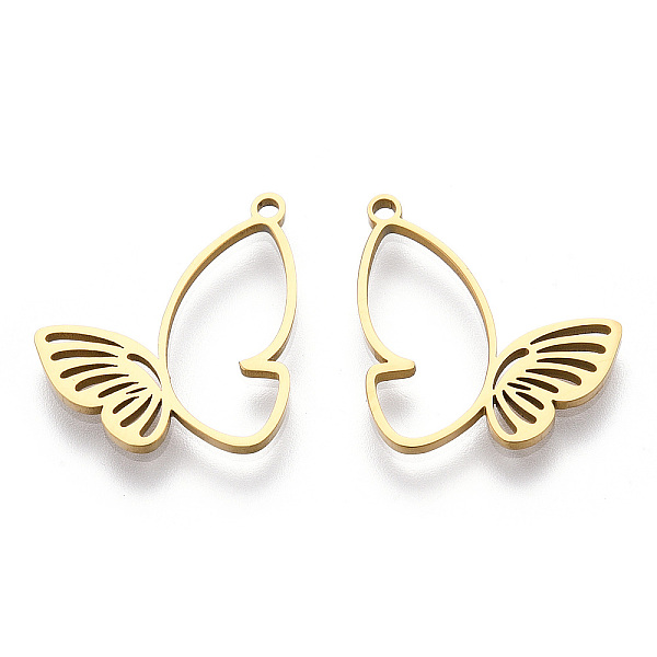PandaHall Ion Plating(IP) 304 Stainless Steel Pendants, Laser Cut, Butterfly Charm, Real 18K Gold Plated, 20x18.5x1.5mm, Hole: 1.5mm 304...
PandaHall Ion Plating(IP) 304 Stainless Steel Pendants, Laser Cut, Butterfly Charm, Real 18K Gold Plated, 20x18.5x1.5mm, Hole: 1.5mm 304...