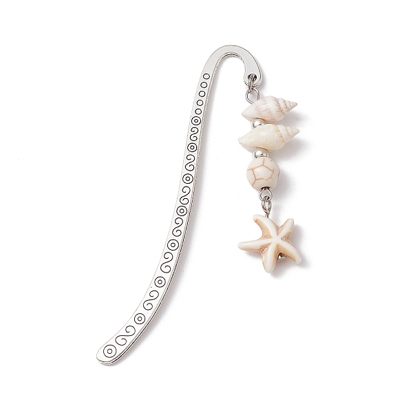 PandaHall Zinc Alloy Hook Bookmarks, Synthetic Turquoise Bead Pendant Bookmark, Starfish, 83mm, Pendants: 45x14x8mm Alloy Starfish
PandaHall Zinc Alloy Hook Bookmarks, Synthetic Turquoise Bead Pendant Bookmark, Starfish, 83mm, Pendants: 45x14x8mm Alloy Starfish
