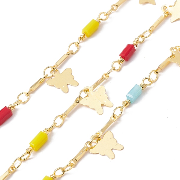 PandaHall Handmade Eco-friendly Brass Butterfly & Star Charms Chain, with Glass Rectangle Beaded, Real 18K Gold Plated, Lead Free & Cadmium...
PandaHall Handmade Eco-friendly Brass Butterfly & Star Charms Chain, with Glass Rectangle Beaded, Real 18K Gold Plated, Lead Free & Cadmium...