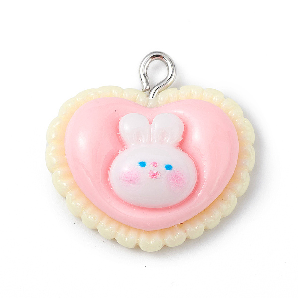 PandaHall Opaque Resin Pendants, Rabbit Charms, with Platinum Tone Iron Loops, Heart, 22.5x22.5x7mm, Hole: 2mm Iron+Resin Heart
PandaHall Opaque Resin Pendants, Rabbit Charms, with Platinum Tone Iron Loops, Heart, 22.5x22.5x7mm, Hole: 2mm Iron+Resin Heart