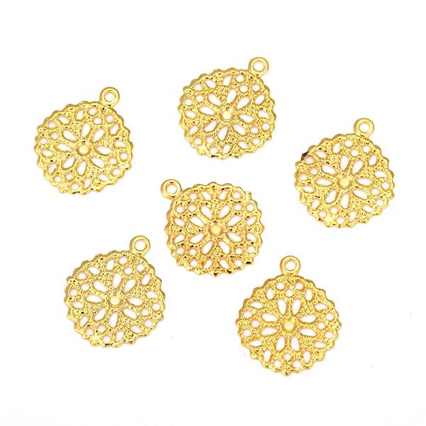 PandaHall Flat Round Brass Flower Filigree Findings Charms Pendants, Golden, 15x13x0.5mm, Hole: 1mm Iron Flat Round
PandaHall Flat Round Brass Flower Filigree Findings Charms Pendants, Golden, 15x13x0.5mm, Hole: 1mm Iron Flat Round