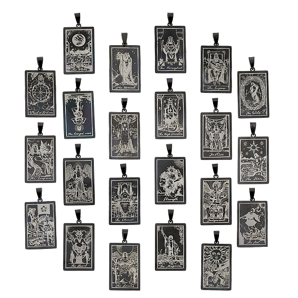 PandaHall DICOSMETIC 1 Set 201 Stainless Steel Pendants, Laser Engraved Pattern, Rectangle with Tarot Card Patterns, Gunmetal, 40x24x1mm...
PandaHall DICOSMETIC 1 Set 201 Stainless Steel Pendants, Laser Engraved Pattern, Rectangle with Tarot Card Patterns, Gunmetal, 40x24x1mm...