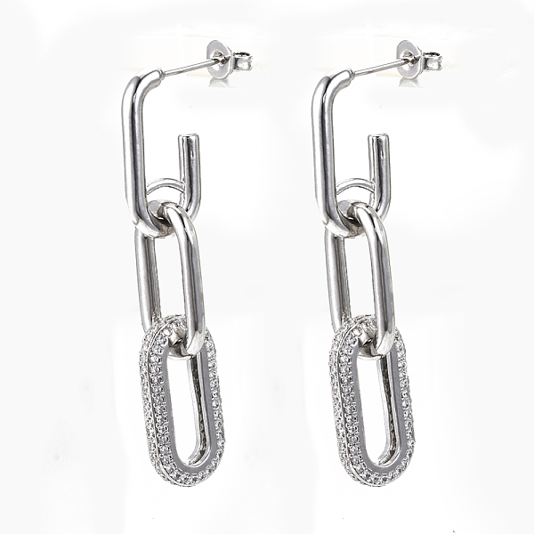 PandaHall Brass Micro Pave Clear Cubic Zirconia Dangle Stud Earrings, with Ear Nuts, Nickel Free, Cable Chain, Real Platinum Plated, 48mm...
PandaHall Brass Micro Pave Clear Cubic Zirconia Dangle Stud Earrings, with Ear Nuts, Nickel Free, Cable Chain, Real Platinum Plated, 48mm...