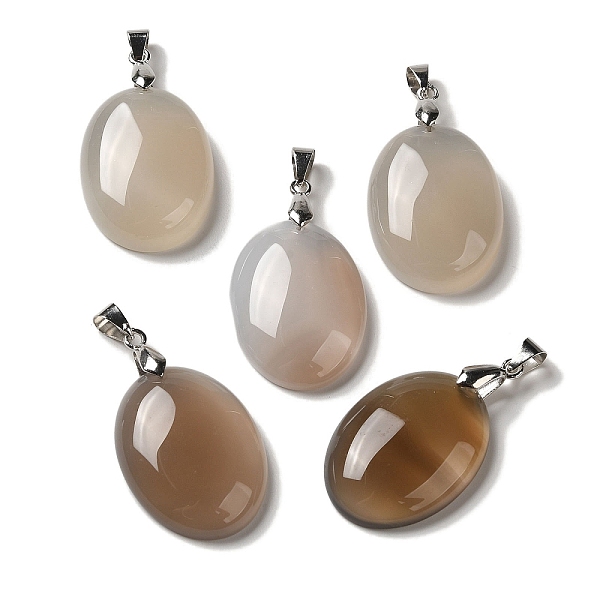 PandaHall Natural Grey Agate Pendants, Oval Charms with Rack Plating Platinum Plated Brass Snap on Bails, 30x21.5~22x6~6.5mm, Hole: 6x4mm...
PandaHall Natural Grey Agate Pendants, Oval Charms with Rack Plating Platinum Plated Brass Snap on Bails, 30x21.5~22x6~6.5mm, Hole: 6x4mm...