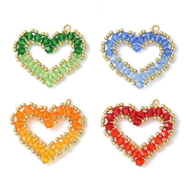 PandaHall 4Pcs 4 Color Brass with Glass Pendants, Heart Charm, Mixed Color, 27.5x32x4mm, Hole: 3.4mm, 1Pc/color Brass+Glass Heart Multicolor
PandaHall 4Pcs 4 Color Brass with Glass Pendants, Heart Charm, Mixed Color, 27.5x32x4mm, Hole: 3.4mm, 1Pc/color Brass+Glass Heart Multicolor