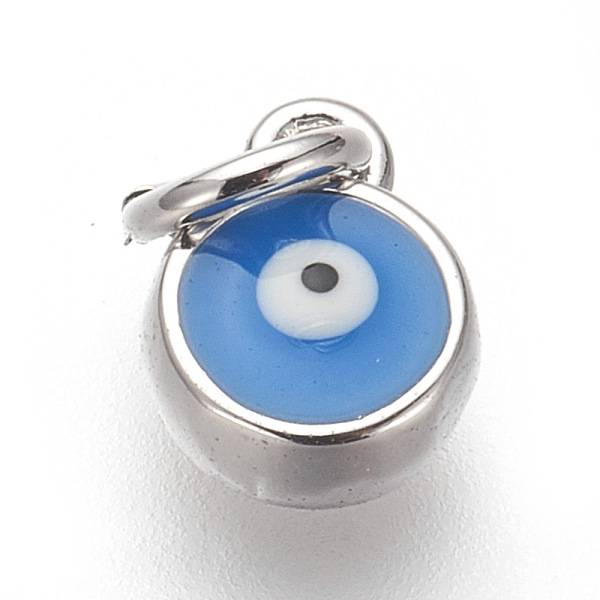 PandaHall Brass Enamel Charms, Lead Free & Cadmium Free, Flat Round with Evil Eye, Deep Sky Blue, Platinum, 8x6x3mm, Hole: 3mm Brass+Enamel...
PandaHall Brass Enamel Charms, Lead Free & Cadmium Free, Flat Round with Evil Eye, Deep Sky Blue, Platinum, 8x6x3mm, Hole: 3mm Brass+Enamel...