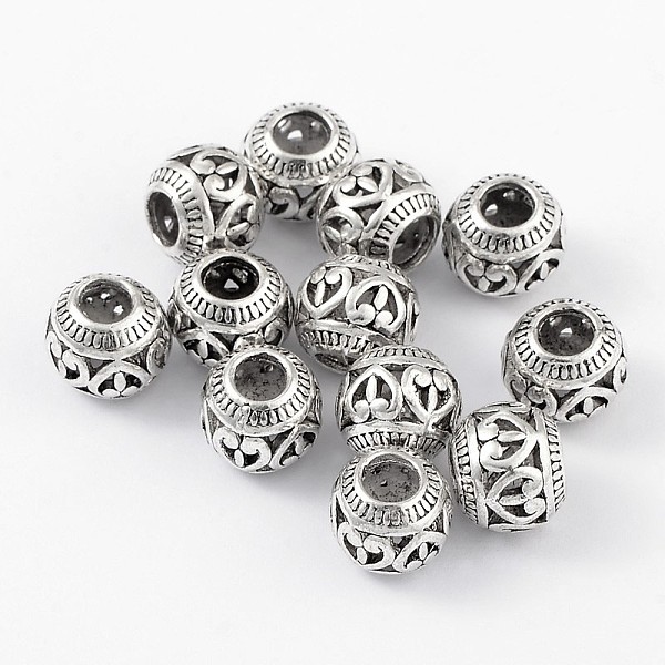 PandaHall Tibetan Style European Beads, Rondelle, Antique Silver, 11x9mm, Hole: 4.5mm Alloy Rondelle
PandaHall Tibetan Style European Beads, Rondelle, Antique Silver, 11x9mm, Hole: 4.5mm Alloy Rondelle