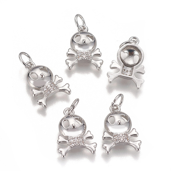 PandaHall Brass Micro Pave Cubic Zirconia Charms, Long-Lasting Plated, Halloween Theme, Skull, Clear, Platinum, 14.5x10.5x3.5mm, Hole: 3.5mm...
PandaHall Brass Micro Pave Cubic Zirconia Charms, Long-Lasting Plated, Halloween Theme, Skull, Clear, Platinum, 14.5x10.5x3.5mm, Hole: 3.5mm...