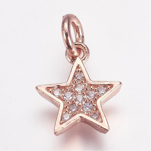 PandaHall Brass Micro Pave Cubic Zirconia Charms, Star, Rose Gold, 11.5x10x2mm, Hole: 3mm Brass+Cubic Zirconia Star
PandaHall Brass Micro Pave Cubic Zirconia Charms, Star, Rose Gold, 11.5x10x2mm, Hole: 3mm Brass+Cubic Zirconia Star