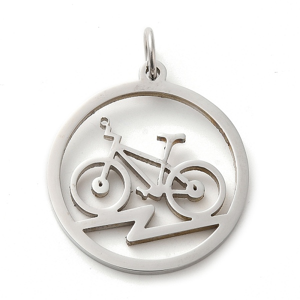 PandaHall 304 Stainless Steel Pendants, with Jump Ring, Flat Round, Stainless Steel Color, Bicycle, 33x29.5x2mm, Hole: 5.5mm 304 Stainless...
PandaHall 304 Stainless Steel Pendants, with Jump Ring, Flat Round, Stainless Steel Color, Bicycle, 33x29.5x2mm, Hole: 5.5mm 304 Stainless...