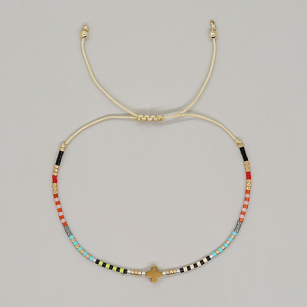 PandaHall Cross & Glass Seed Braided Bead Bracelet, Adjustable Bracelet, Cornsilk, no size Glass Cross Gold
PandaHall Cross & Glass Seed Braided Bead Bracelet, Adjustable Bracelet, Cornsilk, no size Glass Cross Gold