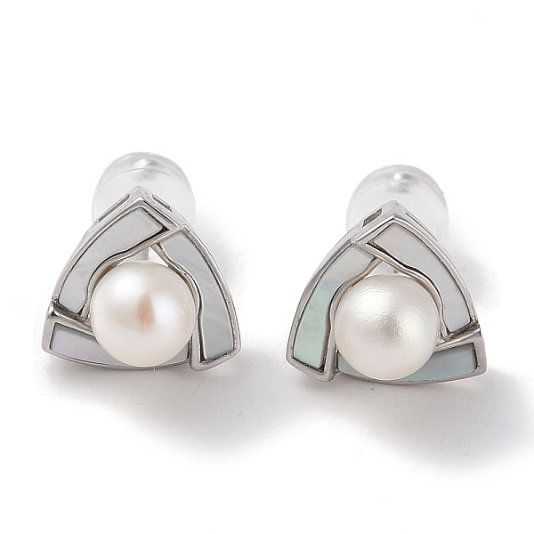 PandaHall Sterling Silver Stud Earrings, with Natural Pearl, Jewely for Women, Triangle, 10x10.5mm Sterling Silver Triangle
PandaHall Sterling Silver Stud Earrings, with Natural Pearl, Jewely for Women, Triangle, 10x10.5mm Sterling Silver Triangle