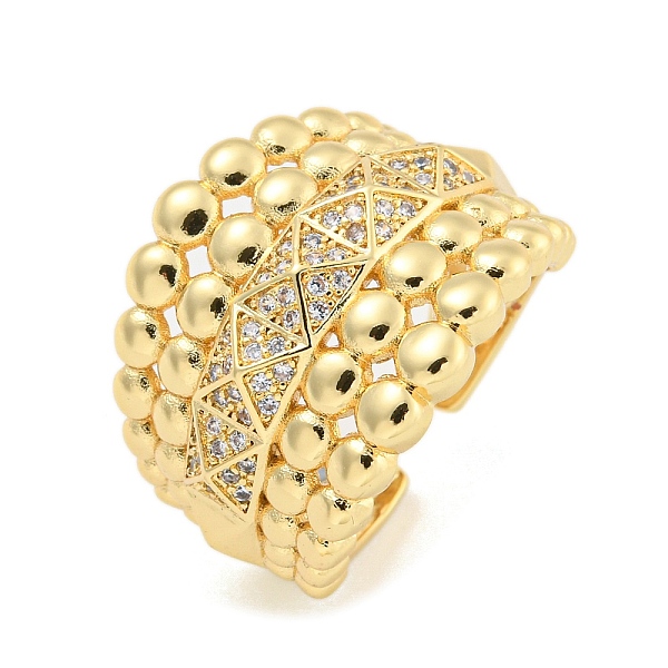 PandaHall Clear Cubic Zirconia Open Cuff Ring, Brass Wide Finger Rings for Women, Real 16K Gold Plated, 18mm Brass+Cubic Zirconia Clear
PandaHall Clear Cubic Zirconia Open Cuff Ring, Brass Wide Finger Rings for Women, Real 16K Gold Plated, 18mm Brass+Cubic Zirconia Clear