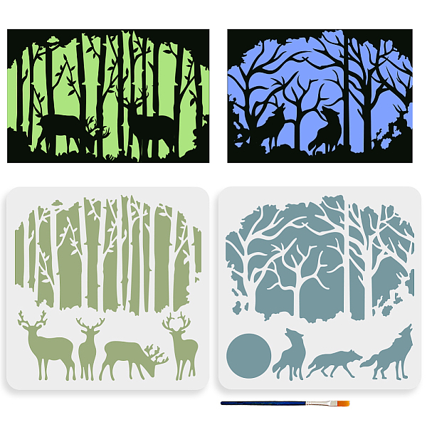 PandaHall MAYJOYDIY 2pcs Forest Deer Wolf Stencils 11.8×11.8inch 4 Deer and 3 Wolves Tree Template Reusable Large Wildlife Stencils with...
PandaHall MAYJOYDIY 2pcs Forest Deer Wolf Stencils 11.8×11.8inch 4 Deer and 3 Wolves Tree Template Reusable Large Wildlife Stencils with...