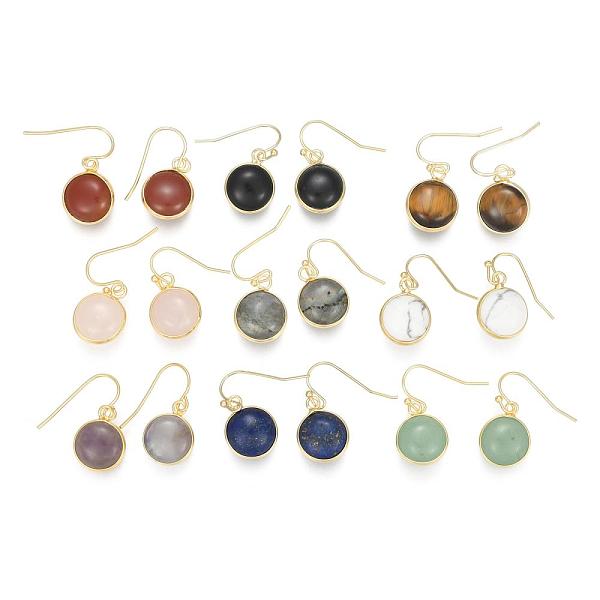 PandaHall Flat Round Golden Tone Brass Natural & Synthetic Mixed Stone Dangle Earrings, 27mm, Pin: 0.7mm Mixed Stone
PandaHall Flat Round Golden Tone Brass Natural & Synthetic Mixed Stone Dangle Earrings, 27mm, Pin: 0.7mm Mixed Stone