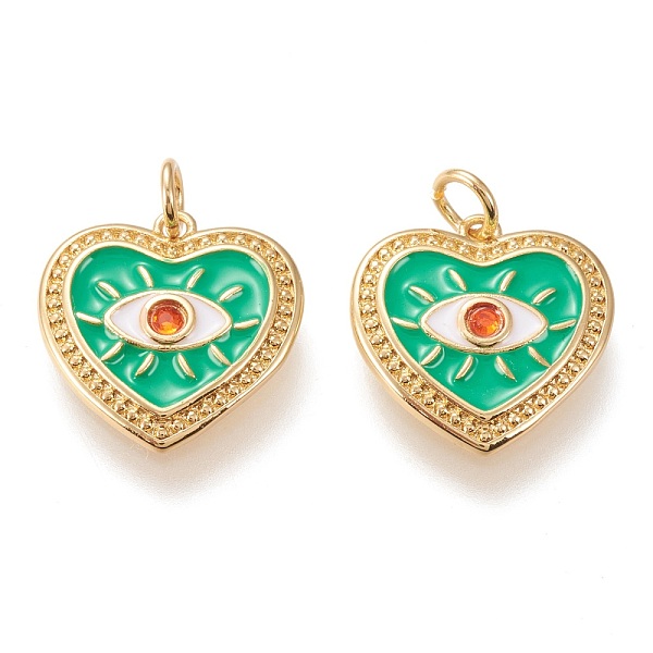 PandaHall Brass Micro Pave Cubic Zirconia Pendants, with Enamel and Jump Rings, Long-Lasting Plated, Heart & Eye, Medium Spring Green...
PandaHall Brass Micro Pave Cubic Zirconia Pendants, with Enamel and Jump Rings, Long-Lasting Plated, Heart & Eye, Medium Spring Green...