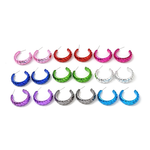 PandaHall Twist Ring Acrylic Stud Earrings, Half Hoop Earrings with 316 Surgical Stainless Steel Pins, Mixed Color, 34.5x9mm Acrylic Ring
PandaHall Twist Ring Acrylic Stud Earrings, Half Hoop Earrings with 316 Surgical Stainless Steel Pins, Mixed Color, 34.5x9mm Acrylic Ring