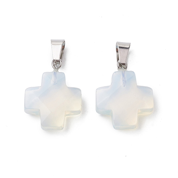 PandaHall Opalite Pendants, Cross Charms with Stainless Steel Color Plated Stainless Steel Snap on Bails, 20~20.5x15.5~16.5x6~7mm, Hole...
PandaHall Opalite Pendants, Cross Charms with Stainless Steel Color Plated Stainless Steel Snap on Bails, 20~20.5x15.5~16.5x6~7mm, Hole...