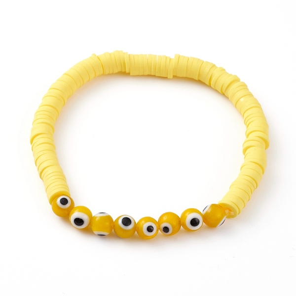 PandaHall Polymer Clay Heishi Beads Stretch Bracelets, with Evil Eye Lampwork Round Beads, Yellow, Inner Diameter: 2-1/8 inch(5.3cm) Polymer...
PandaHall Polymer Clay Heishi Beads Stretch Bracelets, with Evil Eye Lampwork Round Beads, Yellow, Inner Diameter: 2-1/8 inch(5.3cm) Polymer...