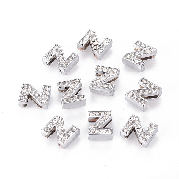 PandaHall Alloy Initial Slide Charms with Grade A Rhinestones, Lead Free & Nickel Free, Platinum, Letter.Z, 12.5x10.5x4.5mm, Hole: 8x2mm..., Clear
PandaHall Alloy Initial Slide Charms with Grade A Rhinestones, Lead Free & Nickel Free, Platinum, Letter.Z, 12.5x10.5x4.5mm, Hole: 8x2mm..., Clear
