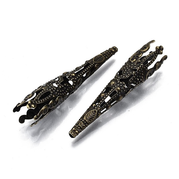 PandaHall Tibetan Style Iron Bead Cones, Cadmium Free & Nickel Free & Lead Free, 5-Petal, Antique Bronze, 41x8mm, Hole: 1mm Iron
PandaHall Tibetan Style Iron Bead Cones, Cadmium Free & Nickel Free & Lead Free, 5-Petal, Antique Bronze, 41x8mm, Hole: 1mm Iron