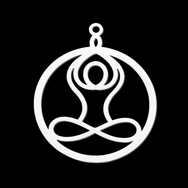 PandaHall 201 Stainless Steel Pendants, Laser Cut, Ring with Yoga, Stainless Steel Color, 33.5x27.5x1mm, Hole: 1.6mm 201 Stainless Steel...
PandaHall 201 Stainless Steel Pendants, Laser Cut, Ring with Yoga, Stainless Steel Color, 33.5x27.5x1mm, Hole: 1.6mm 201 Stainless Steel...