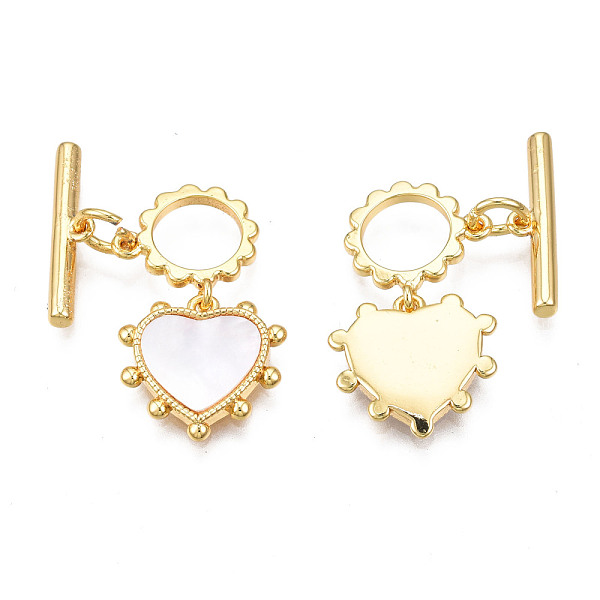 PandaHall Brass Toggle Clasps, with Freshwater Shell, Cadmium Free & Nickel Free & Lead Free, Heart, Real 18K Gold Plated, 27mm long, Bar...
PandaHall Brass Toggle Clasps, with Freshwater Shell, Cadmium Free & Nickel Free & Lead Free, Heart, Real 18K Gold Plated, 27mm long, Bar...