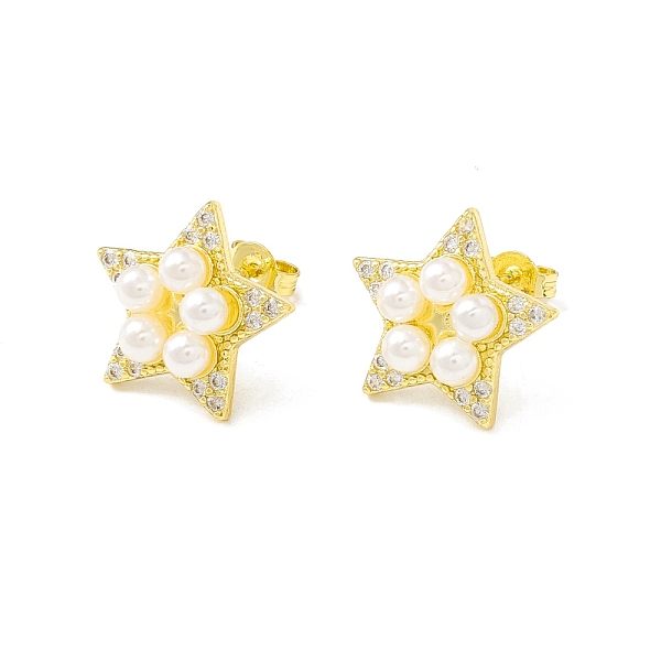 PandaHall Cubic Zirconia Star Stud Earrings with Glass Pearl, Real 18K Gold Plated Brass Jewelry for Women, Lead Free & Cadmium Free..., White
PandaHall Cubic Zirconia Star Stud Earrings with Glass Pearl, Real 18K Gold Plated Brass Jewelry for Women, Lead Free & Cadmium Free..., White