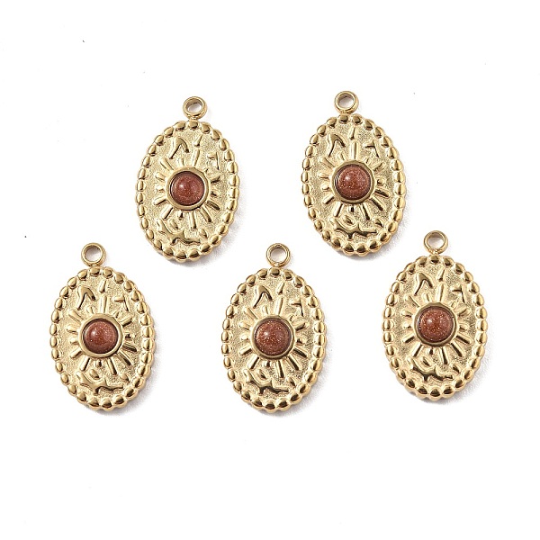 PandaHall Synthetic Goldstone Pendants, Oval Charms, with Vacuum Plating Real 18K Gold Plated 201 Stainless Steel Findings, 16.5x10x3mm...
PandaHall Synthetic Goldstone Pendants, Oval Charms, with Vacuum Plating Real 18K Gold Plated 201 Stainless Steel Findings, 16.5x10x3mm...