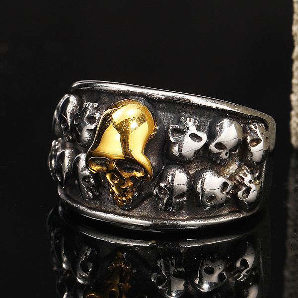 PandaHall Titanium Steel Finger Rings, Skull, Antique Silver & Antique Golden, US Size 9(18.9mm) Titanium Steel Skull
PandaHall Titanium Steel Finger Rings, Skull, Antique Silver & Antique Golden, US Size 9(18.9mm) Titanium Steel Skull