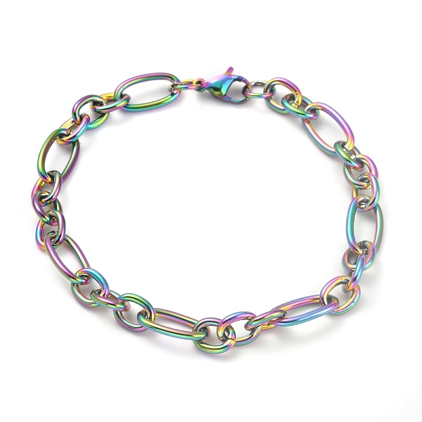 PandaHall Ion Plating(IP) 304 Stainless Steel Figaro Chain Bracelets, with Lobster Claw Clasps, Rainbow Color, 8 inch(20.2cm) 304 Stainless...
PandaHall Ion Plating(IP) 304 Stainless Steel Figaro Chain Bracelets, with Lobster Claw Clasps, Rainbow Color, 8 inch(20.2cm) 304 Stainless...