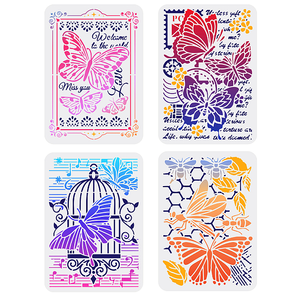 PandaHall FINGERINSPIRE 4 pcs French Postal Stencil 8.3x11.7inch Reusable Butterfly Dragonflies Honeybees Stamp Painting Template Vintage...
PandaHall FINGERINSPIRE 4 pcs French Postal Stencil 8.3x11.7inch Reusable Butterfly Dragonflies Honeybees Stamp Painting Template Vintage...