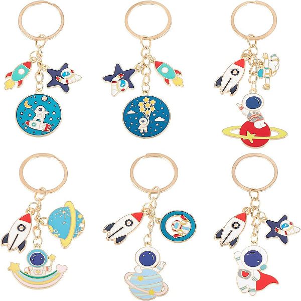 PandaHall OLYCRAFT 6 Pcs Alloy Enamel Keychains Spaceman Rocket Key Chain Astronaut Star Pattern Key Ring Pendants for Purse with Rectangle..., Multicolor
PandaHall OLYCRAFT 6 Pcs Alloy Enamel Keychains Spaceman Rocket Key Chain Astronaut Star Pattern Key Ring Pendants for Purse with Rectangle..., Multicolor