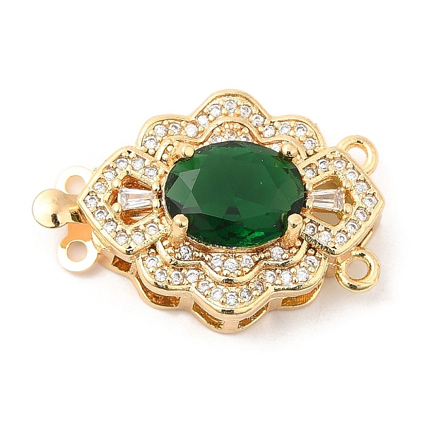 PandaHall Brass Micro Pave Clear Cubic Zirconia Box Clasps, 2-Strand, 4-Hole, with Green Glass Rhinestone, Rhombus, 17x25.5x9.5mm, Hole...
PandaHall Brass Micro Pave Clear Cubic Zirconia Box Clasps, 2-Strand, 4-Hole, with Green Glass Rhinestone, Rhombus, 17x25.5x9.5mm, Hole...