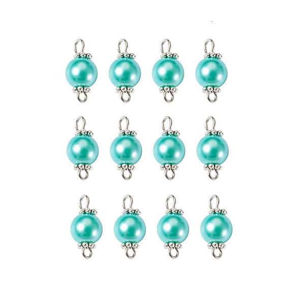 PandaHall Glass Pearl Round Bead Connector Charms, with Platinum Plated Double Iron Loops and Alloy Daisy Spacer Beads, Turquoise, 17x8~9mm..., Green
PandaHall Glass Pearl Round Bead Connector Charms, with Platinum Plated Double Iron Loops and Alloy Daisy Spacer Beads, Turquoise, 17x8~9mm..., Green