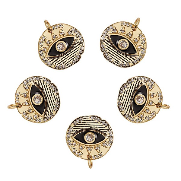 PandaHall 5Pcs Brass Micro Pave Clear Cubic Zirconia Pendants, Long-Lasting Plated, with Jump Rings & Black Enamel, Flat Round with Eye...
PandaHall 5Pcs Brass Micro Pave Clear Cubic Zirconia Pendants, Long-Lasting Plated, with Jump Rings & Black Enamel, Flat Round with Eye...