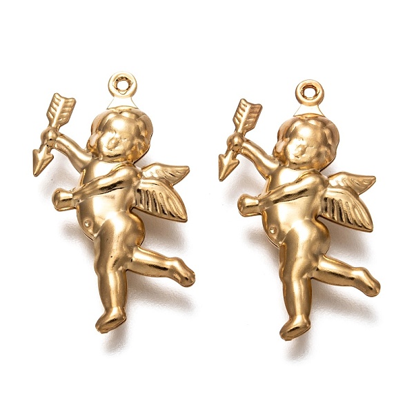PandaHall Valentine's Day 304 Stainless Steel Pendants, Cupid, Real 18K Gold Plated, 29x16x5mm, Hole: 1mm 304 Stainless Steel Angel & Fairy
PandaHall Valentine's Day 304 Stainless Steel Pendants, Cupid, Real 18K Gold Plated, 29x16x5mm, Hole: 1mm 304 Stainless Steel Angel & Fairy