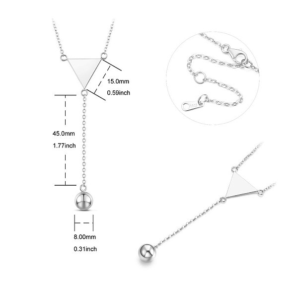 PandaHall SHEGRACE Rhodium Plated 925 Sterling Silver Pendant Necklace, with S925 Stamp, Triangle and Ball, Platinum, 18.11 inch(46cm)...
PandaHall SHEGRACE Rhodium Plated 925 Sterling Silver Pendant Necklace, with S925 Stamp, Triangle and Ball, Platinum, 18.11 inch(46cm)...