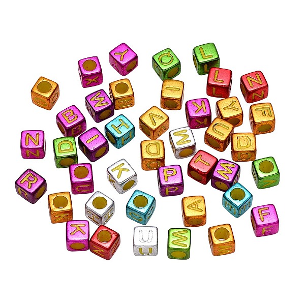 PandaHall Plating Acrylic Beads, Cube with Initial Letter, Mixed Color, Random Mixed Letters, 6x6x6mm, Hole: 3.5mm, 1600pcs/250g Acrylic..., Multicolor
PandaHall Plating Acrylic Beads, Cube with Initial Letter, Mixed Color, Random Mixed Letters, 6x6x6mm, Hole: 3.5mm, 1600pcs/250g Acrylic..., Multicolor