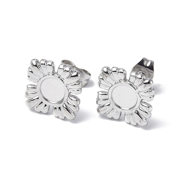 PandaHall 304 Stainless Steel Stud Earring Findings, Flower with Round Tray Earring Settings, with Ear Nuts, Stainless Steel Color, Tray...
PandaHall 304 Stainless Steel Stud Earring Findings, Flower with Round Tray Earring Settings, with Ear Nuts, Stainless Steel Color, Tray...