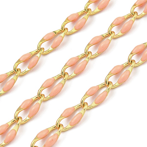 PandaHall Ion Plating(IP) Brass Dapped Chains, Cable Chains with Enamel, Real 18K Gold Plated, Soldered, with Spool, Flat Oval, Light Coral...
PandaHall Ion Plating(IP) Brass Dapped Chains, Cable Chains with Enamel, Real 18K Gold Plated, Soldered, with Spool, Flat Oval, Light Coral...