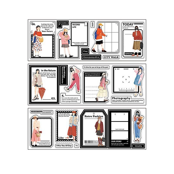 PandaHall 6Pcs 3 Styles Rectangle Women Print Paper Self Adhesive Blank Stickers, Writable Decals for Scrapbooking, Travel Diary Craft..., Black
PandaHall 6Pcs 3 Styles Rectangle Women Print Paper Self Adhesive Blank Stickers, Writable Decals for Scrapbooking, Travel Diary Craft..., Black