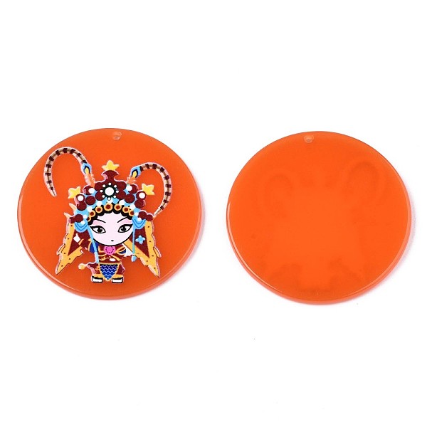 PandaHall Translucent Cellulose Acetate(Resin) Pendants, 3D Printed, Flat Round with Peking Opera, Orange Red, 39x2.5mm, Hole: 1.5mm...
PandaHall Translucent Cellulose Acetate(Resin) Pendants, 3D Printed, Flat Round with Peking Opera, Orange Red, 39x2.5mm, Hole: 1.5mm...