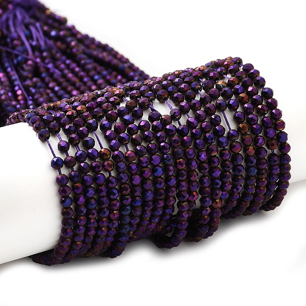 PandaHall Electroplate Glass Beads Strands, Full Plated, Faceted Round, Purple Plated, 3x2.5mm, Hole: 0.7mm, about 149pcs/strand, 14.57''...
PandaHall Electroplate Glass Beads Strands, Full Plated, Faceted Round, Purple Plated, 3x2.5mm, Hole: 0.7mm, about 149pcs/strand, 14.57''...