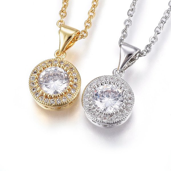 PandaHall 304 Stainless Steel Pendant Necklaces, with Cubic Zirconia, Clear, Flat Round, Mixed Color, 17.71 inch(45cm) Cubic Zirconia Clear
PandaHall 304 Stainless Steel Pendant Necklaces, with Cubic Zirconia, Clear, Flat Round, Mixed Color, 17.71 inch(45cm) Cubic Zirconia Clear