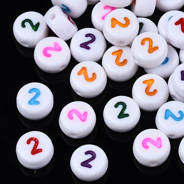 PandaHall White Opaque Acrylic Beads, Flat Round with Mixed Color Number, Num.2, 7x3.5mm, Hole: 1.2mm, about 3800pcs/500g Acrylic Number..., Multicolor
PandaHall White Opaque Acrylic Beads, Flat Round with Mixed Color Number, Num.2, 7x3.5mm, Hole: 1.2mm, about 3800pcs/500g Acrylic Number..., Multicolor